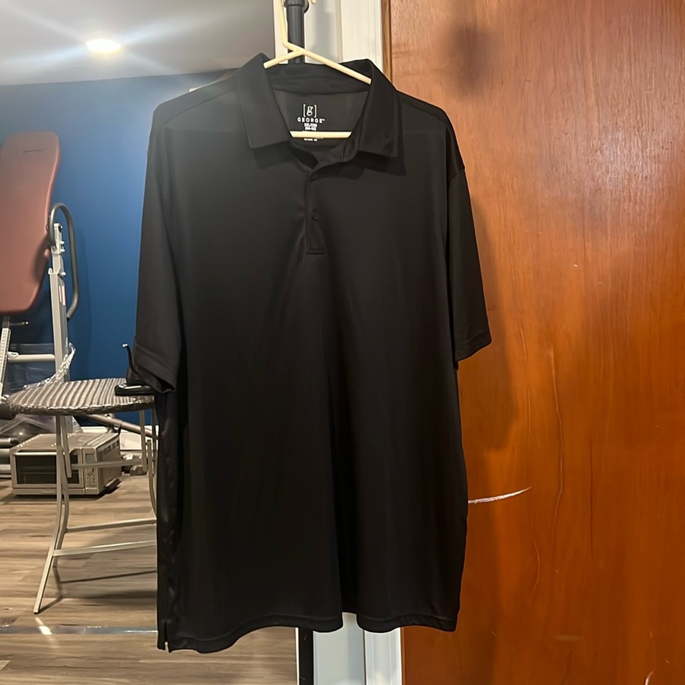 Mens Black Dry Fit Polo - 2XL